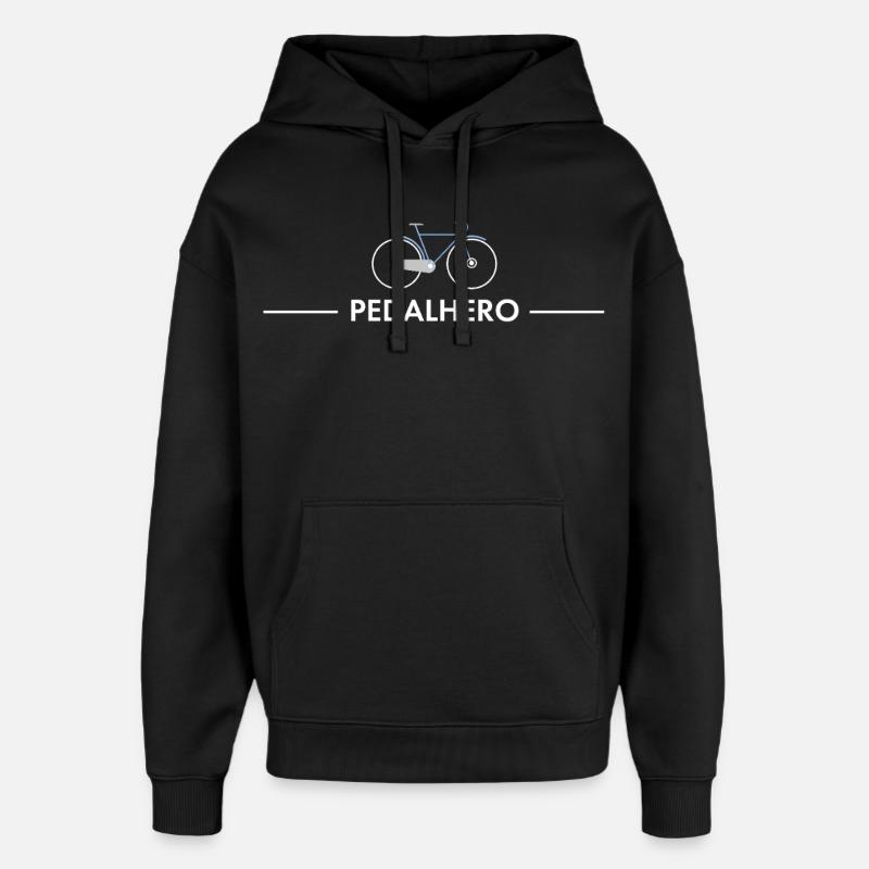 Pedalhero – Chemise de vélo cool - Sweat à capuche unisexe Stanley/Stella Oversized - noir