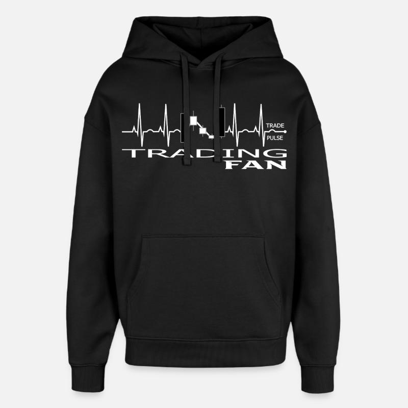 Conception de graphiques de trading Pulse - Sweat à capuche unisexe Stanley/Stella Oversized - noir