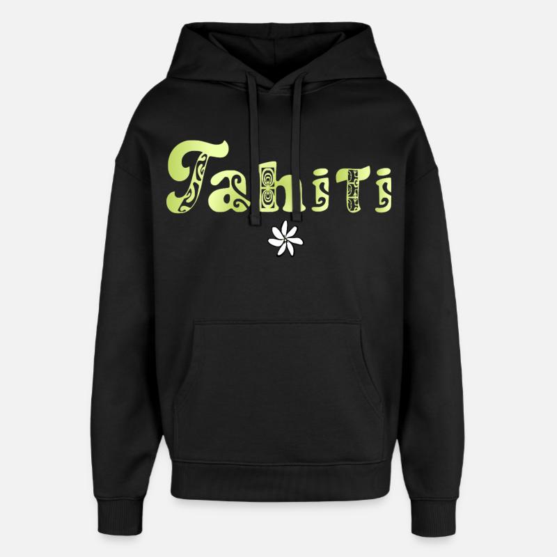 Tahiti (citron vert) - Sweat à capuche unisexe Stanley/Stella Oversized - noir
