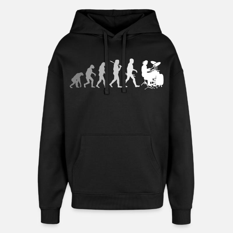 Evolution de la chemise Drums Drummer - Sweat à capuche unisexe Stanley/Stella Oversized - noir