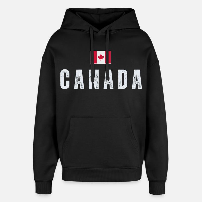 Drapeau canadien, patriote canadien - Sweat à capuche unisexe Stanley/Stella Oversized - noir