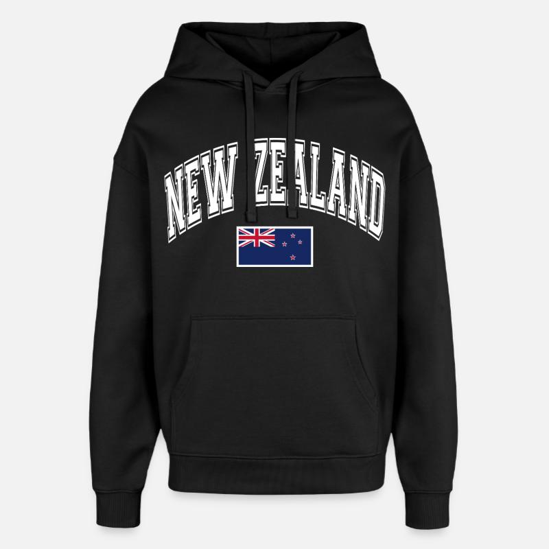 Drapeau de la Nouvelle-Zélande - Sweat à capuche unisexe Stanley/Stella Oversized - noir