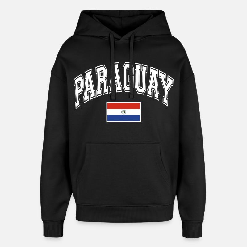 Drapeau du Paraguay - Sweat à capuche unisexe Stanley/Stella Oversized - noir