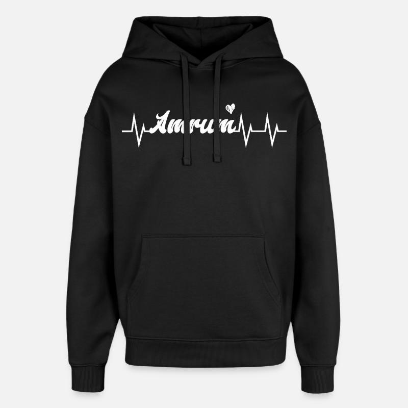 Battement de cœur Amrum - Sweat à capuche unisexe Stanley/Stella Oversized - noir