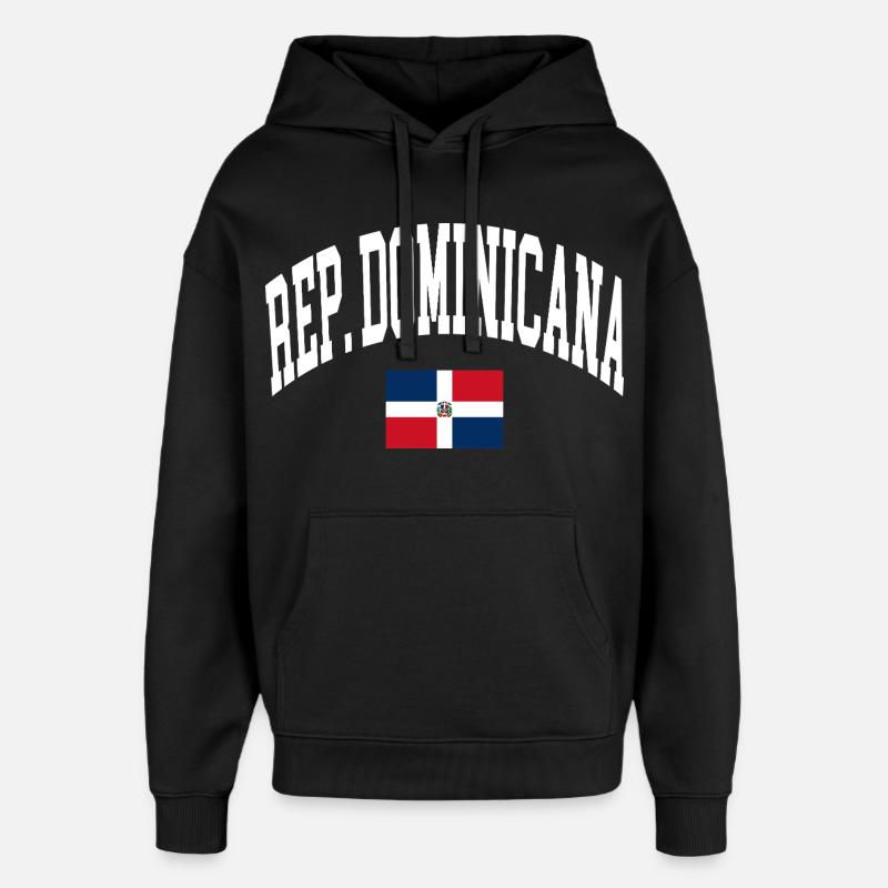 Drapeau de la République dominicaine - Sweat à capuche unisexe Stanley/Stella Oversized - noir