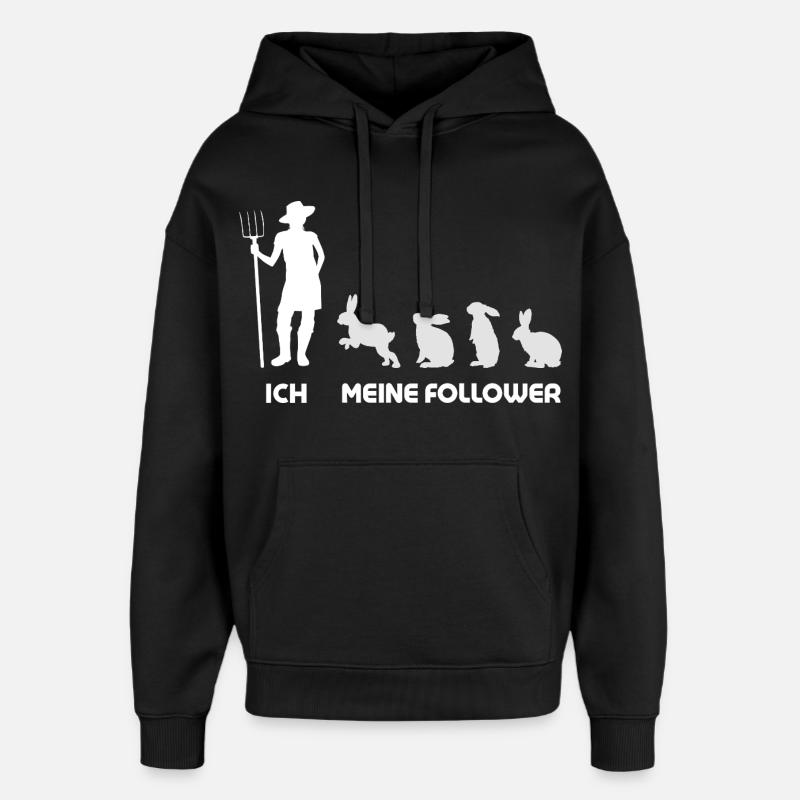 Moi, mes abonnés, les femmes lapines - Sweat à capuche unisexe Stanley/Stella Oversized - noir