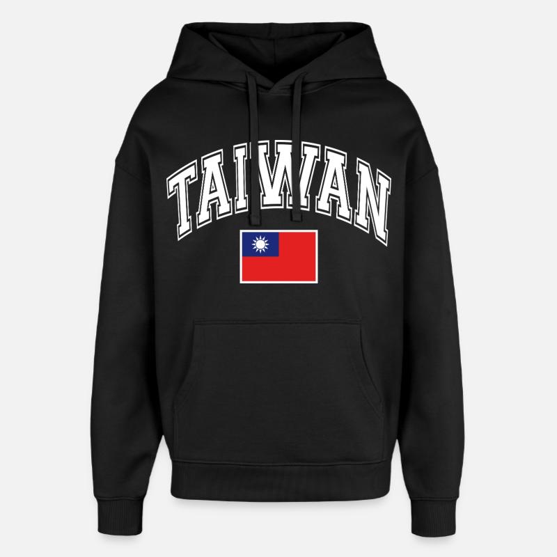 Drapeau de Taïwan - Sweat à capuche unisexe Stanley/Stella Oversized - noir