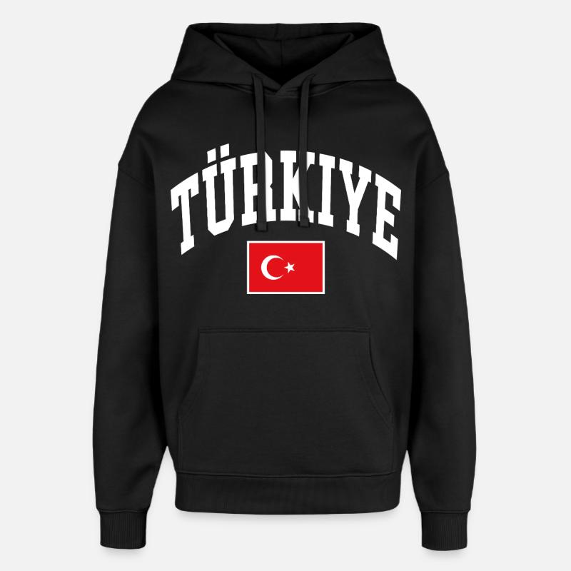 Drapeau de la Turquie - Sweat à capuche unisexe Stanley/Stella Oversized - noir