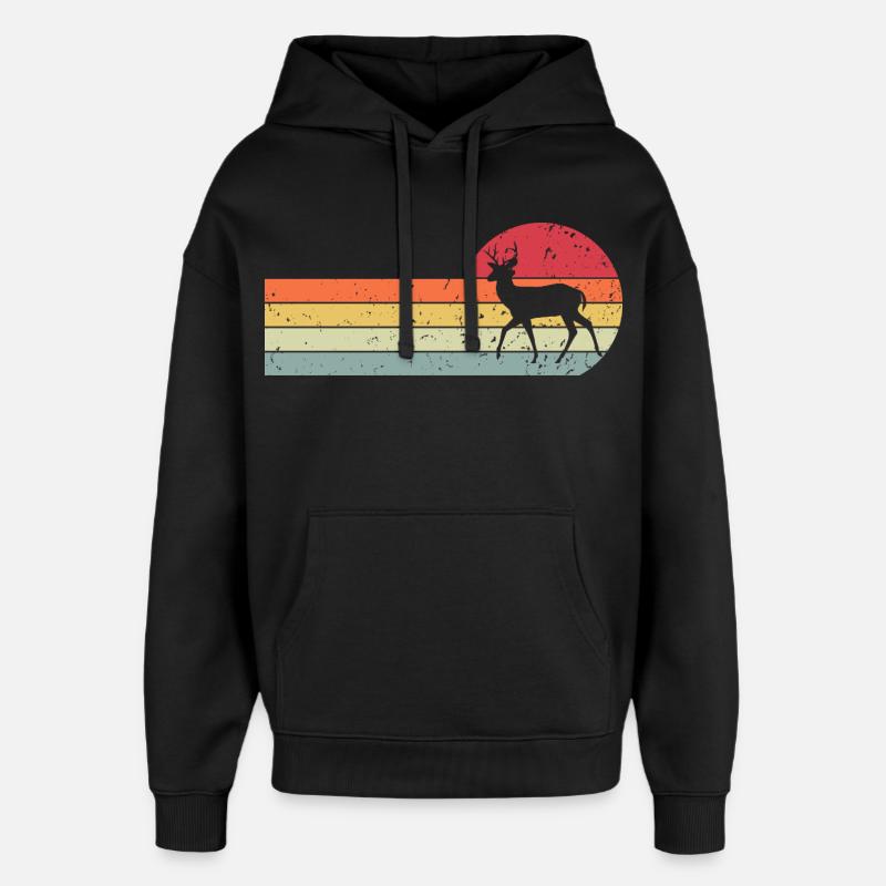 chevreuil - Sweat à capuche unisexe Stanley/Stella Oversized - noir