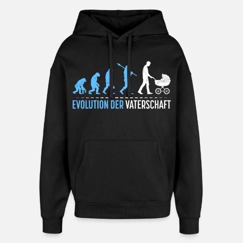 Werdender Vater EVOLUTION DER VATERSCHAFT Lustig - Oversized Unisex Hoodie von Stanley/Stella - Schwarz