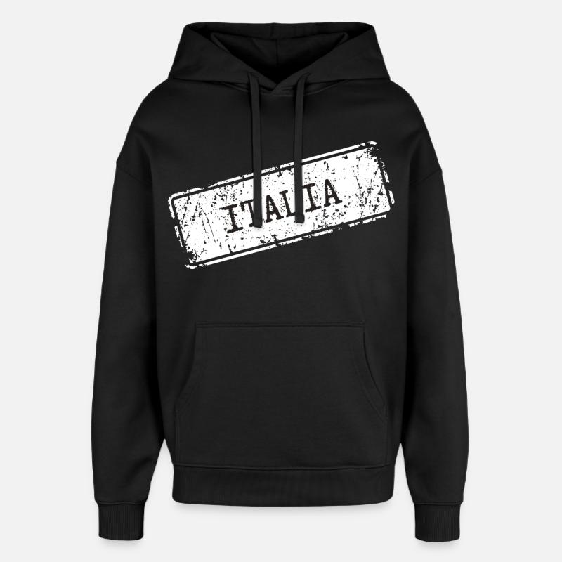 Italia - Sweat à capuche unisexe Stanley/Stella Oversized - noir