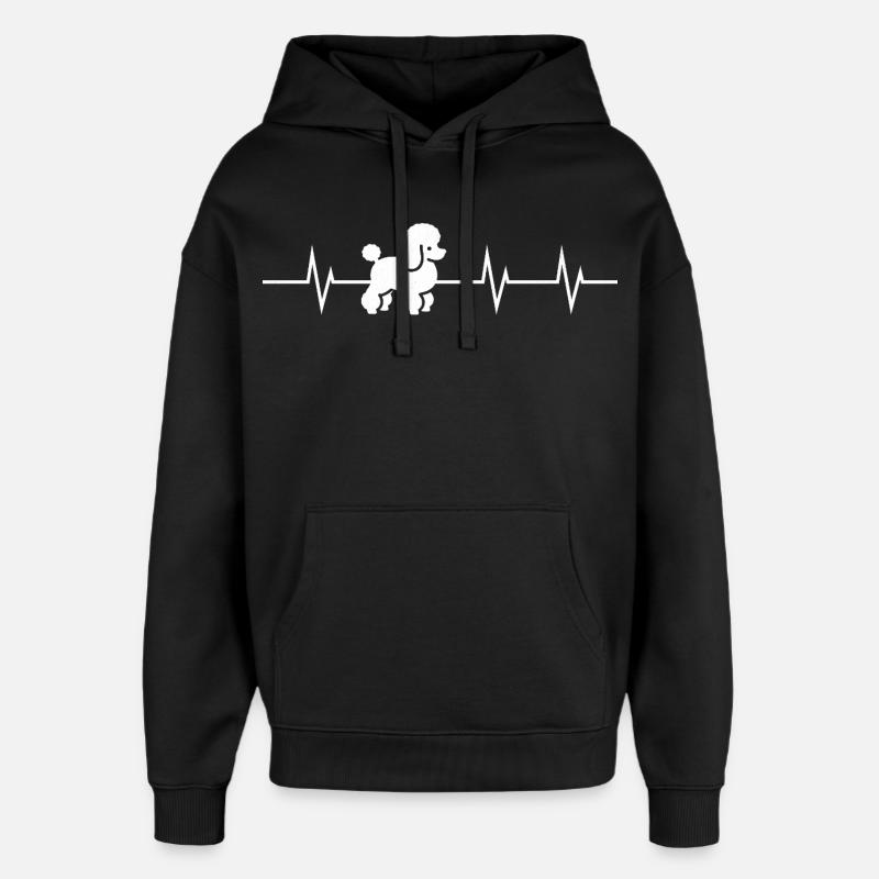 Battement de cœur d’un caniche - Sweat à capuche unisexe Stanley/Stella Oversized - noir