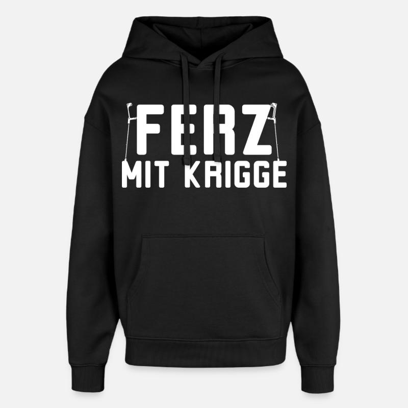 Ferz avec Krigge Dialecte hessois - Sweat à capuche unisexe Stanley/Stella Oversized - noir