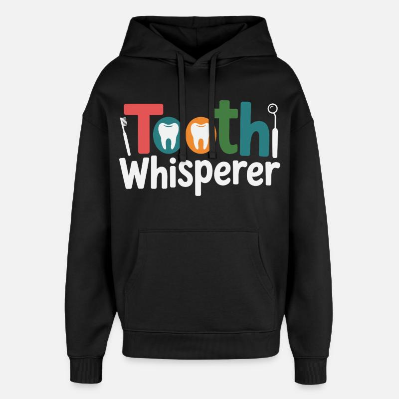 Dental Technician Precision Work  - Oversized Unisex Hoodie by Stanley/Stella - black