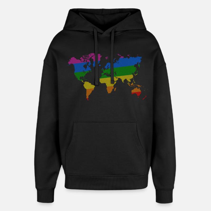 Le monde de la fierté - Sweat à capuche unisexe Stanley/Stella Oversized - noir