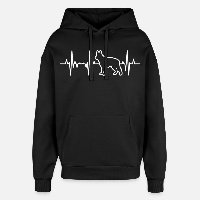 Schäferhund Herzschlag - Oversized Unisex Hoodie von Stanley/Stella - Schwarz