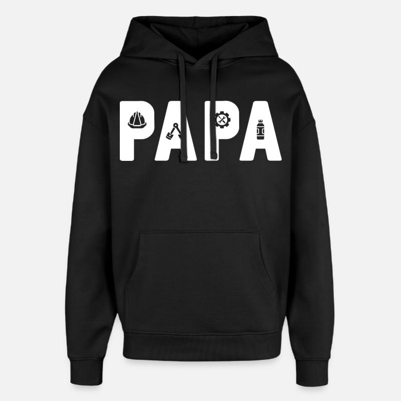PAPA Engineer : Le papa mécanicien - Sweat à capuche unisexe Stanley/Stella Oversized - noir