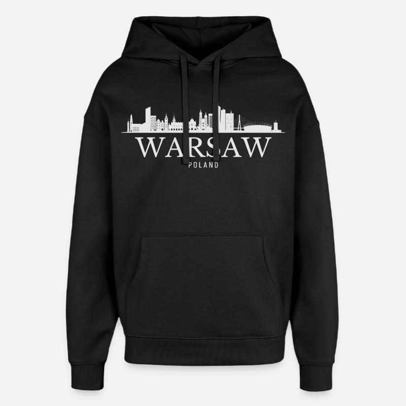Horizon de Varsovie, Varsovie Pologne - Sweat à capuche unisexe Stanley/Stella Oversized - noir