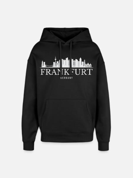 Frankfurt Skyline, Frankfurt Germany - Oversized Unisex Hoodie by Stanley/Stella - black