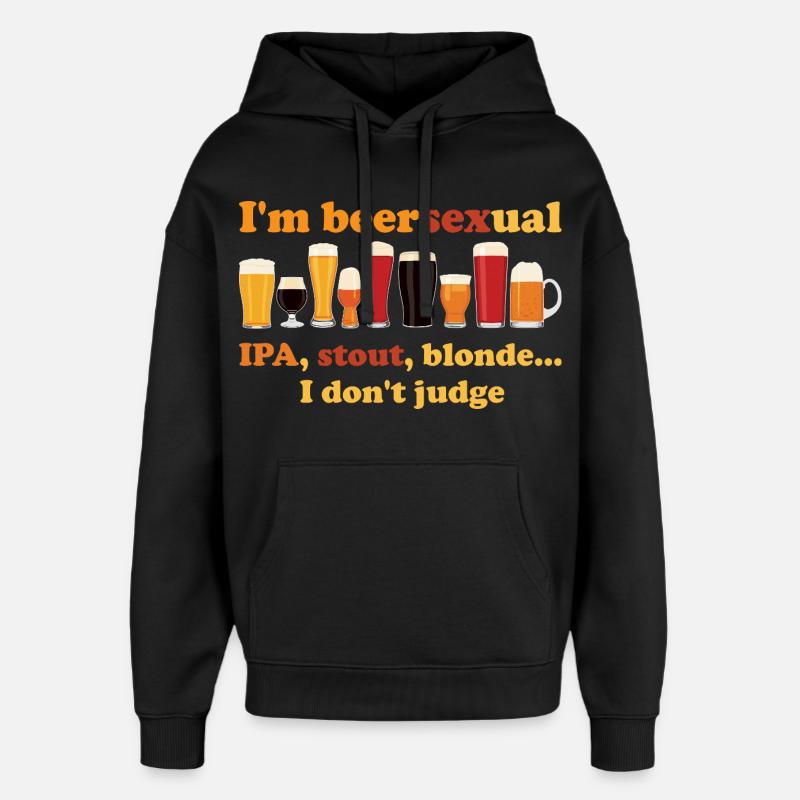 Ich bin ein biersexueller Biertrinker - Oversized Unisex Hoodie von Stanley/Stella - Schwarz