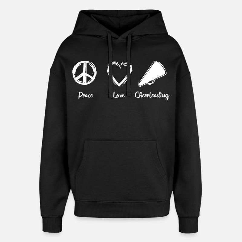 Peace Love Cheerleading - Sweat à capuche unisexe Stanley/Stella Oversized - noir