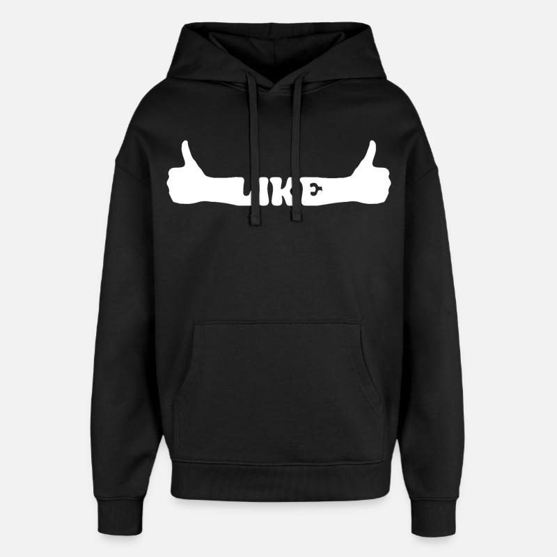 LIKE pouces levés main - Sweat à capuche unisexe Stanley/Stella Oversized - noir