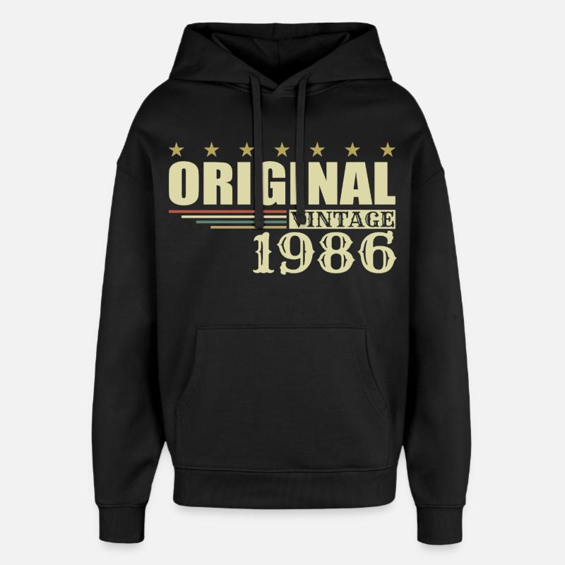 Anniversaire de 1986 - 1986 - Sweat à capuche unisexe Stanley/Stella Oversized - noir