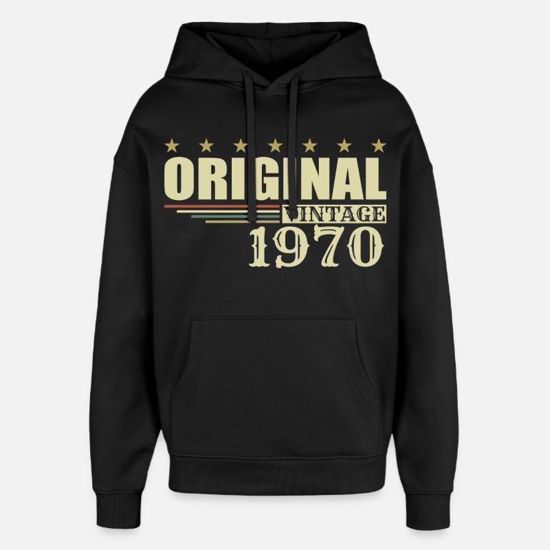 Anniversaire de 1970 - 1970 - Sweat à capuche unisexe Stanley/Stella Oversized - noir