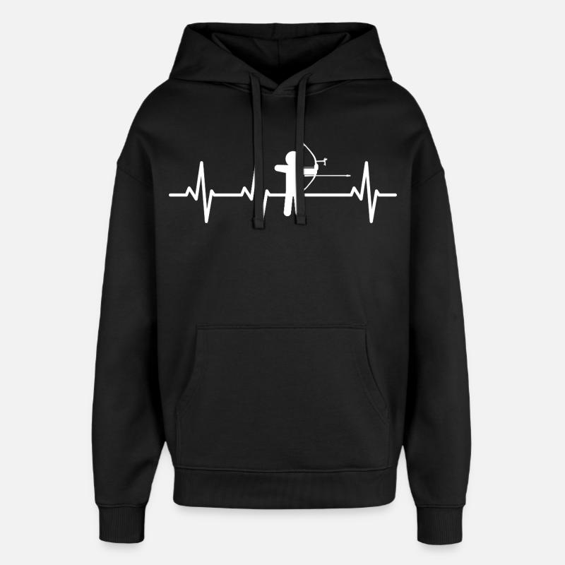 Tir à l’arc Heartbeat - Sweat à capuche unisexe Stanley/Stella Oversized - noir