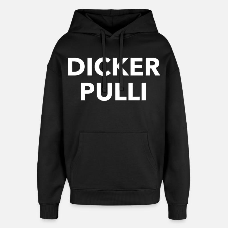 Pull épais Contraste typo - Sweat à capuche unisexe Stanley/Stella Oversized - noir