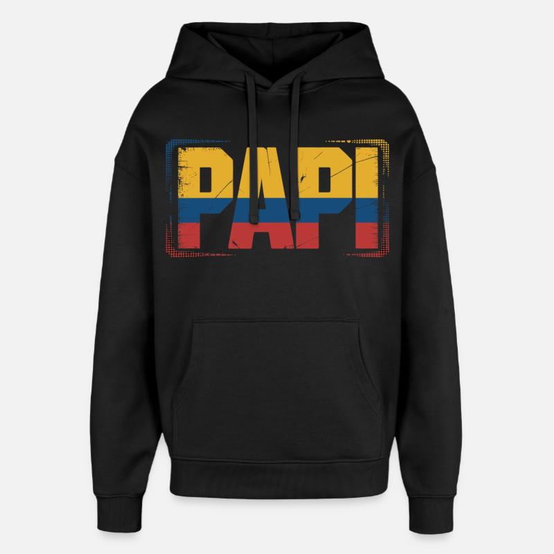  Papi Kolumbien Flagge – Geschenk für - Oversized Unisex Hoodie von Stanley/Stella - Schwarz