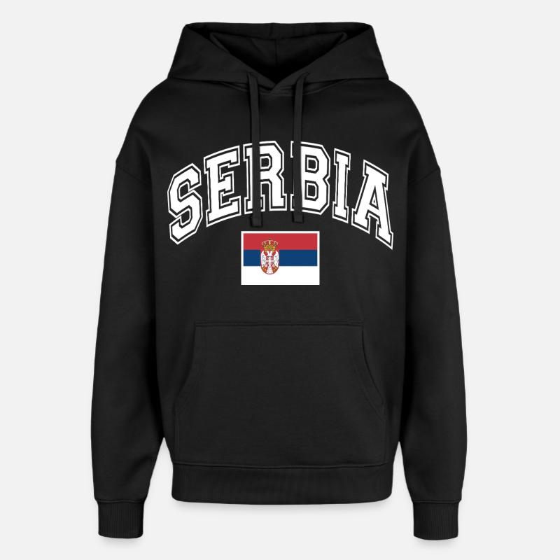 Serbie - Sweat à capuche unisexe Stanley/Stella Oversized - noir