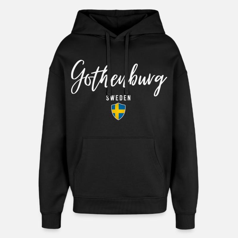 Göteborg, Suède, design élégant - Sweat à capuche unisexe Stanley/Stella Oversized - noir