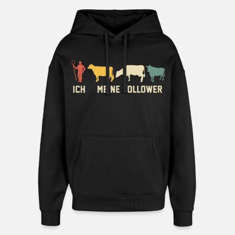 Jeg Mine Følgere Kyr Ku - Stanley/Stella Oversized Hettegenser unisex - svart