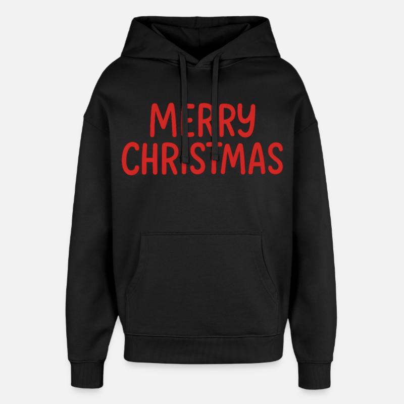Joyeux Noël Lettres rouges - Sweat à capuche unisexe Stanley/Stella Oversized - noir