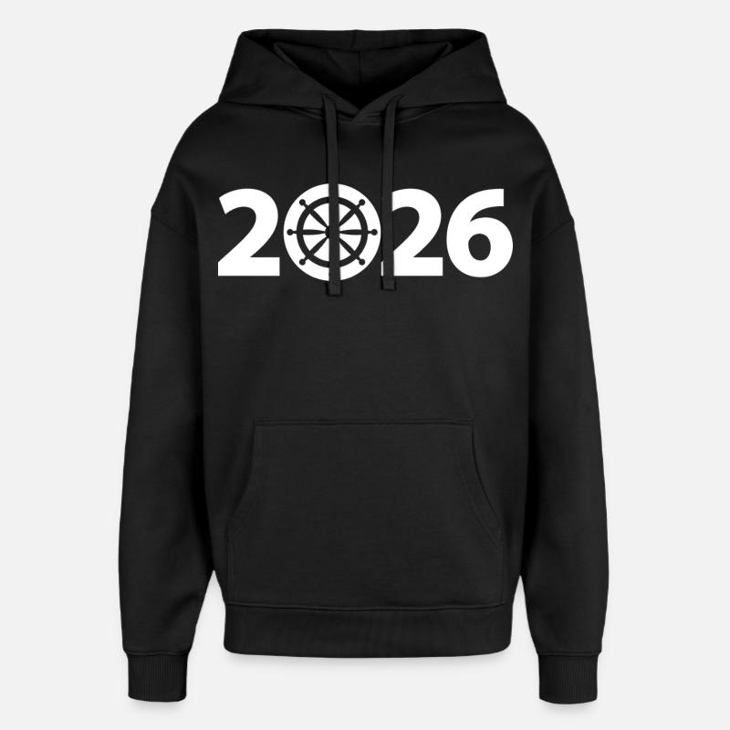 Marin 2026, Nautisme 2026, Capitaine 2026 - Sweat à capuche unisexe Stanley/Stella Oversized - noir