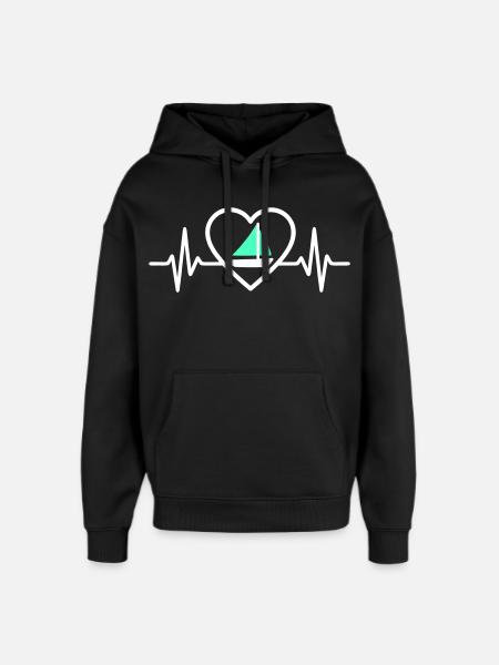 Cœur Voile – Passion Bateau - Oversized Unisex Hoodie by Stanley/Stella - black