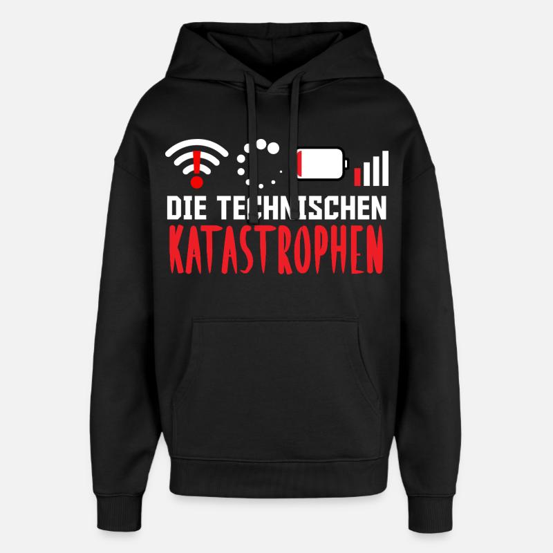 Nerd Computer THE TECHNICAL CATASTROPHES FUNNY - Oversized Unisex Hoodie by Stanley/Stella - black