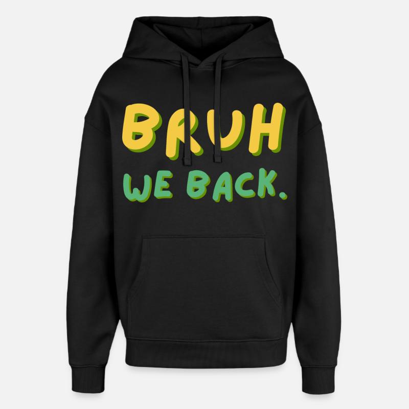 Mec, on soutient le lettrage rétro - Sweat à capuche unisexe Stanley/Stella Oversized - noir