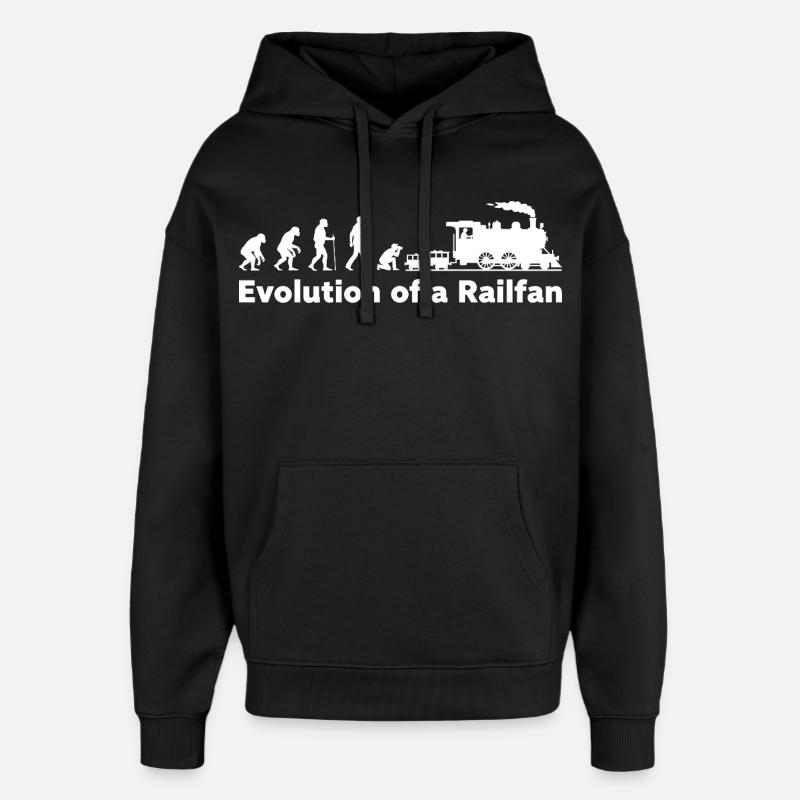 Evolution Railfan Train Locomotive - Sweat à capuche unisexe Stanley/Stella Oversized - noir