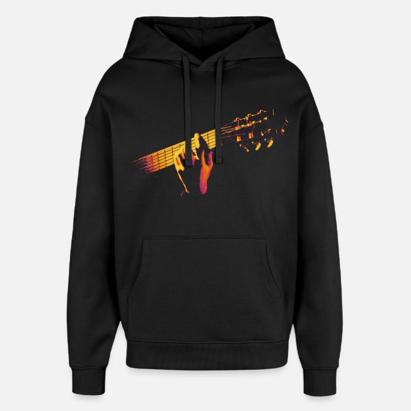 Melodic Hands - Guitar Fire Vibe - Sweat à capuche unisexe Stanley/Stella Oversized - noir