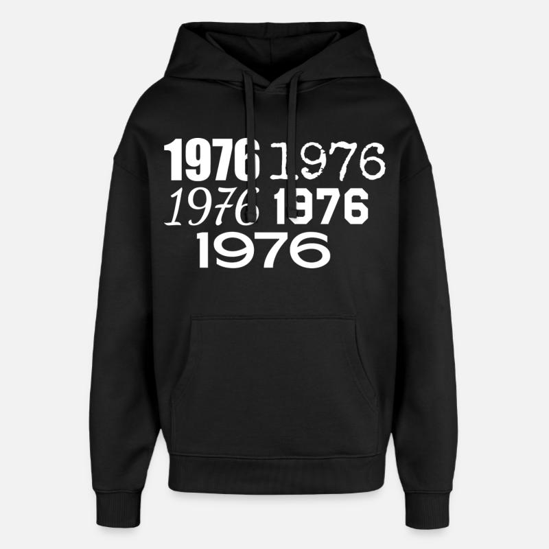 1976 - Oversized Unisex Hoodie by Stanley/Stella - black