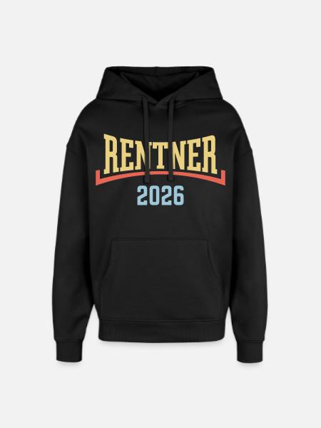 Retirees 2026 (Pension/Retirement/Concave/3C) - Oversized Unisex Hoodie by Stanley/Stella - black