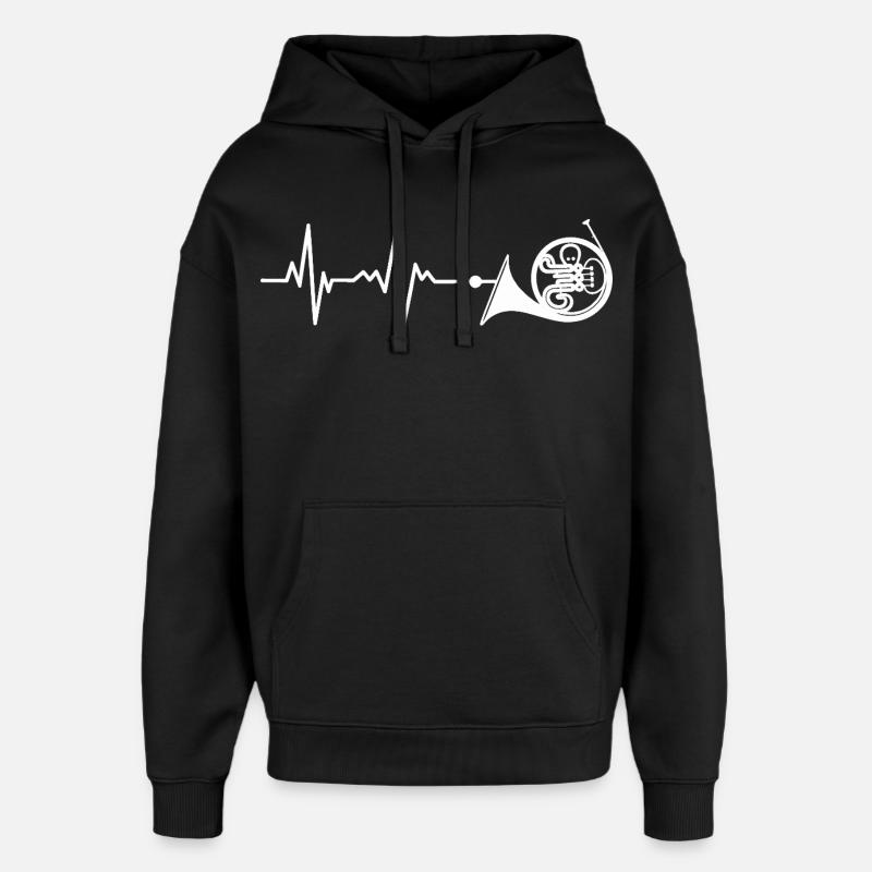 Trompette de musique de mer - Sweat à capuche unisexe Stanley/Stella Oversized - noir