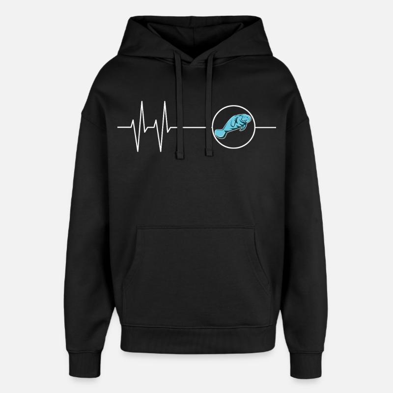 Battement de cœur du Dugong Mamatee - Sweat à capuche unisexe Stanley/Stella Oversized - noir