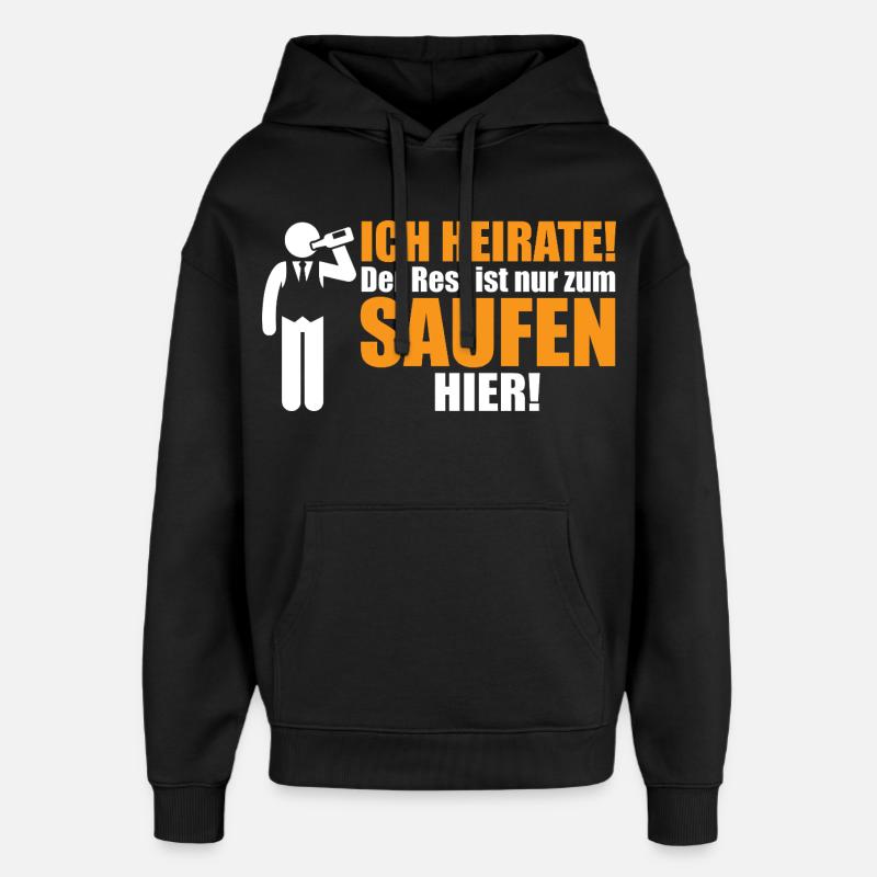 Mi sposo! Il resto è qui per bere - Stanley/Stella Oversized Felpa con cappuccio unisex - nero