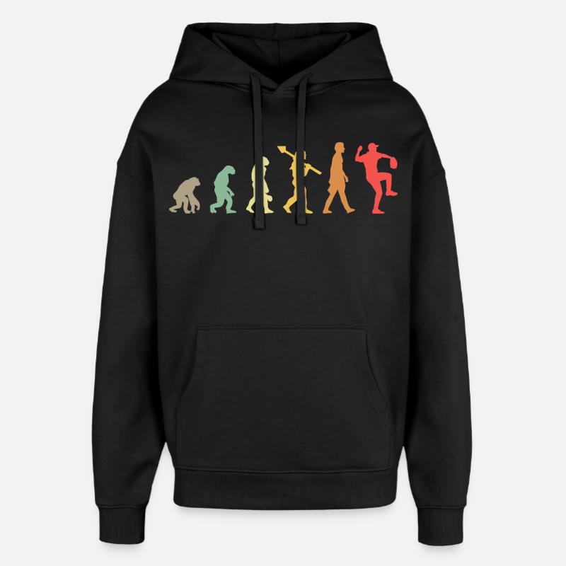Baseball Evolution - Oversized Unisex Hoodie by Stanley/Stella - black