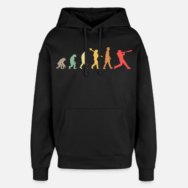 Baseball Evolution - Oversized Unisex Hoodie by Stanley/Stella - black