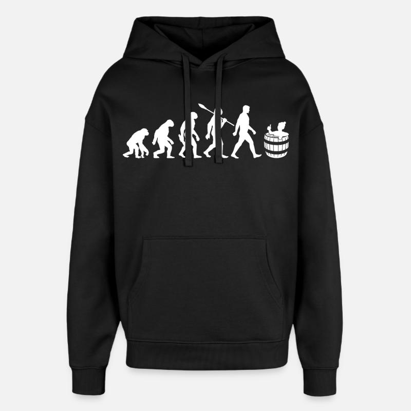 Evolution - Eisbader - Winterbaden - Eisbaden - Oversized Unisex Hoodie by Stanley/Stella - black