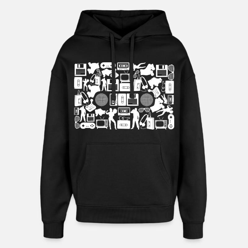 Cassette Silhouette - Sweat à capuche unisexe Stanley/Stella Oversized - noir